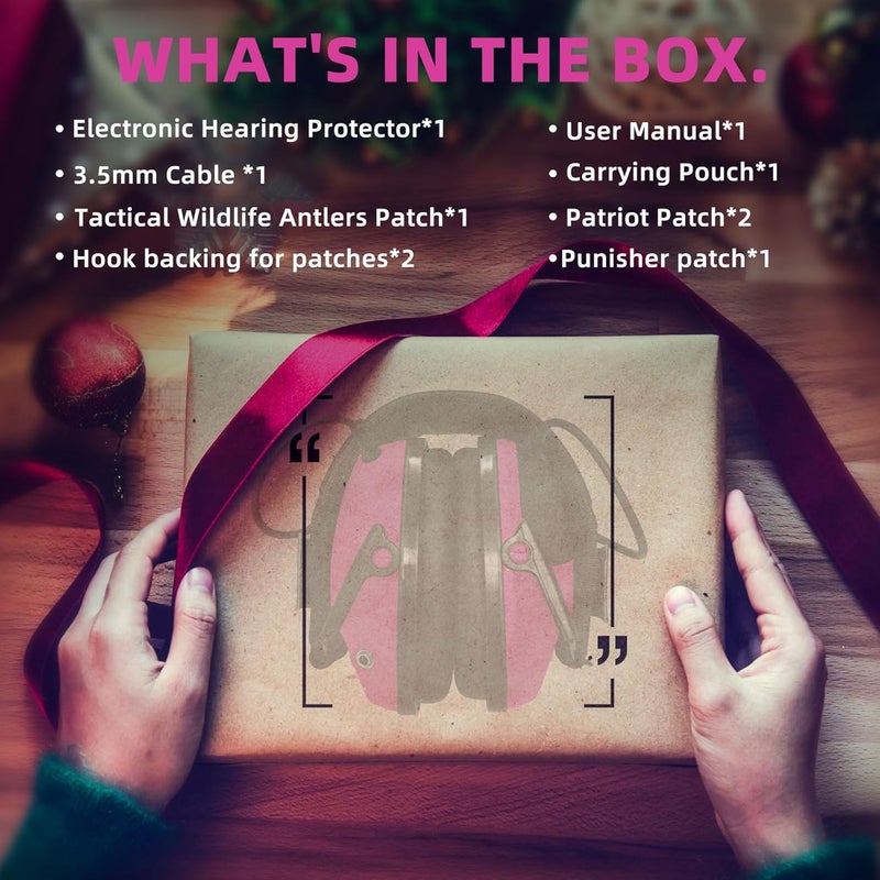 PROHEAR Electronic Ear Protection for Shooting with 4X Sound Amplification, Gun Range Hearing Protection Muffs, NRR 23dB Noise Reduction Headphones for Hunting, Pink - Image 2